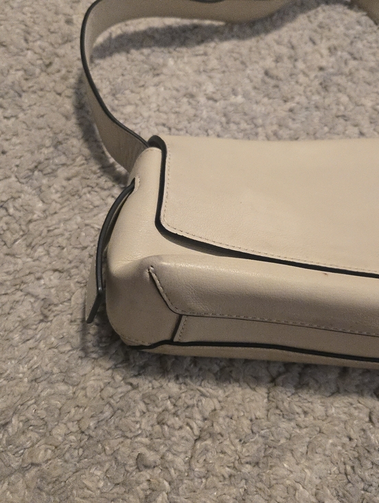 STAUD Cream Leather Valerie Baguette Shoulder Bag - Minimalist Chic - Picture 3 of 16